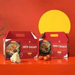 Custom Kraft Paper Fried Chicken Boxes - Eco-Friendly Takeaway Packaging with Handle