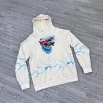 Custom Embroidery Cartoon Anime logo Distress Pullover Streetwear Pique Lining Cotton Hoodies Manufacturers for sale