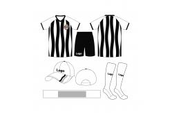 China Moisture Wicking Custom Football Uniforms Breathable Fabrics Black And White Jersey supplier