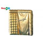 Inflatable Party Decorations 2.4m 8ft Gold Color Arc Inflatable Photo Booth Backdrop With Inner Air Blower for sale