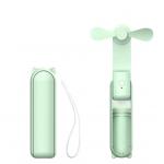 Green ABS fan with electronic components,1200mAh battery (7-10H runtime), 3-speed adjustment, 5W output, 132g lightweight design for sale