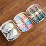 White 10 Grid Socks And Underwear Storage Compartment Box Foldable