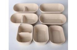 China Biodegradable Bamboo Pulp Food Container Microwaveable With Cover Safety supplier