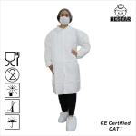Food Processing FDA Disposable Visitor Coats BSB1057 Non Woven Lab Coat for sale