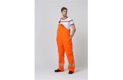 China 2 Side Pockets Orange Winter BIB Pants With Covered Metal Zip supplier