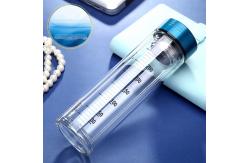 China Portable Double Wall Glass Water Bottle With Strainer / Rubber Seal Durable supplier