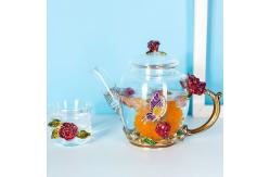 China RoHs Colour Enamel Tea Set Chinese Traditional Technique Handicraft supplier