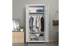 China Home Bedroom Double Door Metal Locker Style Wardrobe With High Foot supplier