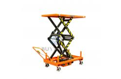 China 1000kg 2000mm Small Electric Scissor Lift Table Platform Orange supplier
