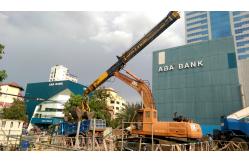China 23 Ton Excavator Mounted Clamshell Telescopic Arm Long Reach Boom And Arm supplier