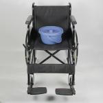 Barebone Folding Steel Wheelchair Solid Castor Easy Assemble for sale