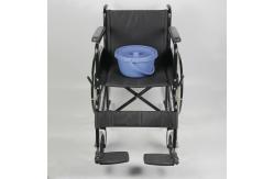 China Barebone Folding Steel Wheelchair Solid Castor Easy Assemble supplier