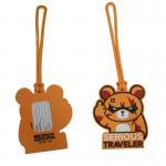 Custom Cartoon Design 3D Embossed Logo Soft Touch PVC Silicone Plastic Luggage Tag Souvenir for sale