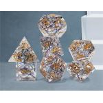 Transparent crystal color band Resin Boarding Dice Set  dnd dice for sale