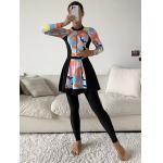Geometric Print Muslim Swimsuit Conservative Full Surrounded Islamic Swimming Costume for sale