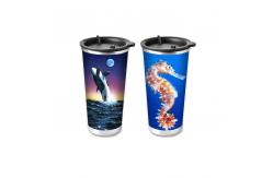 China Custom Printed 3D Lenticular Printing Service 3D Plastic Cup 420ML supplier