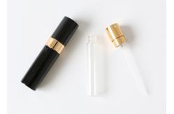 China Black Mini Perfume Atomiser Cylindrical Shape Empty Perfume Bottle supplier