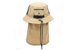 China Custom Logo Fisherman Bucket Hat 100% Poylester With Scarf Protection On Sun supplier