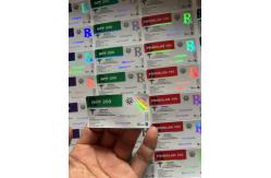 China Sust 400 10ml Vial Labels With Laser PET Shinny Hologram Effect supplier