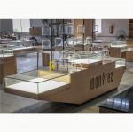 Retail Jewelry Display Fixtures Decoration Design Glass Metal Cabinet Commercial for sale
