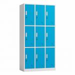 Home Office Use Lockable 9 Door Metal File Locker Freestanding for sale