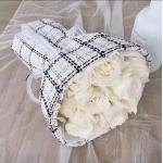 Luxurious Grids Pattern Flower Bouquet Wrapping Paper Fabric 150cmx50cm Florist Packing Fabric for sale