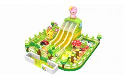 China Farm Theme With Mushroom And Ladybug Inflatable Bouncy Slide Castle supplier