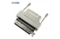 China 50Pin SCSI Connector Male Solder Cup MDR Connector With Metal Hood supplier