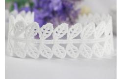 China Guipure Embroidery Water Soluble Polyester Lace Trim with Bilateral Leaves supplier
