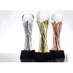 Custom Resin Trophy Cup With Crystal Ball For Soccer End - Year Award for sale