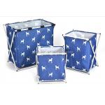 Alu Pipe Polyester Dirty Clothes Basket With Cover Foldable Laundry Hamper