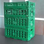 Sonsill Green Vegetable Storage Reusable Collapsible New PP Plastic 32 Liters Crate for sale