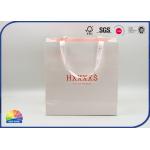 White Color Pantone Color Paper Gift Bag With Custom Silk Handle for sale