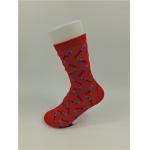 Odor Resistant Thin White Cotton Socks , Red / Black Cool Socks For Kids for sale