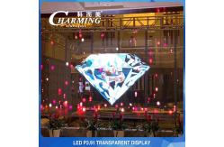 China Crashproof See Through LED Screen , Aluminum Transparent LED Storefront supplier