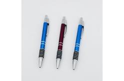 China Classical Aluminum Anti Slip Pressing Ballpoint Pen With Printing logos supplier