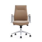 Middle Back Leather Office Chair Swivel With Aluminum Armrest for sale