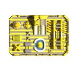 Park Large Yellow Inflatable Castles With Slides Obstacles Course