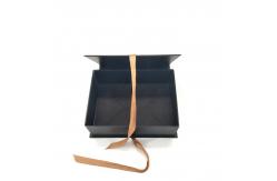 China Customized Black Collapsible Gift Box With Ribbon supplier