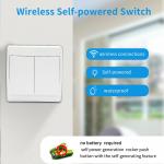 Wireless Self Powered Remote Control Switch Panel Waterproof Wall Light Switch 10A