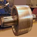 Large Forged Steel DIN Cement Rotary Kiln Support Roller And Shaft ZG35SiMn for sale