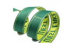 China Nylon Polyester Jacquard Webbing Tape 2.6cm Width Green Elastic Band supplier