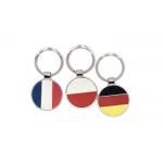 National Flag Round Metal Keychain Laser Engraving UV Printing Logo for sale