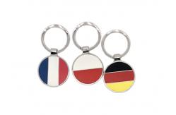 China National Flag Round Metal Keychain Laser Engraving UV Printing Logo supplier