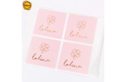 China Custom Design Pink Square Paper Sticker For Seal Tissue Paper supplier