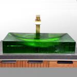 Stunning Glazed Glass Basin Sink 1 Hole Design For Stylish Bathrooms for sale