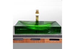 China Stunning Glazed Glass Basin Sink 1 Hole Design For Stylish Bathrooms supplier