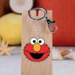 Metal Ring Attachment Transparent Acrylic Keychain Durable Cartoon Sesame Street Print
