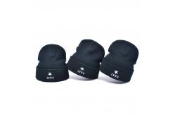 China OEM Polyester 58CM Knit Beanie Hats With Custom Embroidery logo supplier