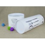 Customised White Plastic Lid Kraft Paper Tube Packaging , Bowl And Fork Paper Cans for sale